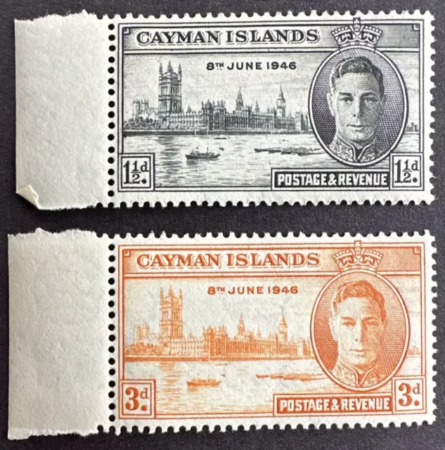 Cayman Islands 1946 Scott #112-113 MNH OG Set of 2 Peace issue