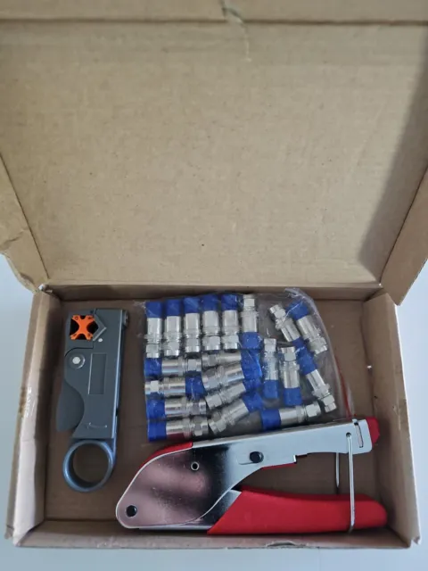 Coax Cable Crimper Kit Tool for Rg6 Rg59 Coaxial Compression Tool