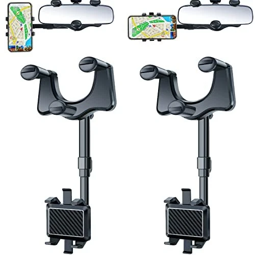 2 Pack Rearview Mirror Holder for Car 360°Rotatable and Retractable Car Holde...