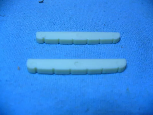2 WHITE PLASTIC ABS 42x3x5 mm NUT FOR STRAT & TELECASTER GUITAR USA SHIPPING !!