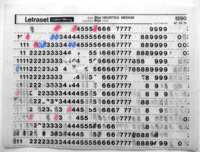 Letterset - Helvetica Medium - 20 Pt - Blatt 1290