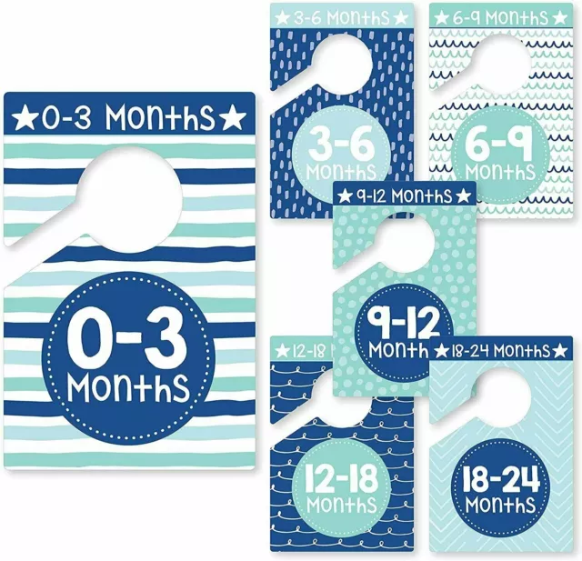 6 Baby Closet Size Dividers Boy - Blue Baby Closet Dividers By Month, Baby...