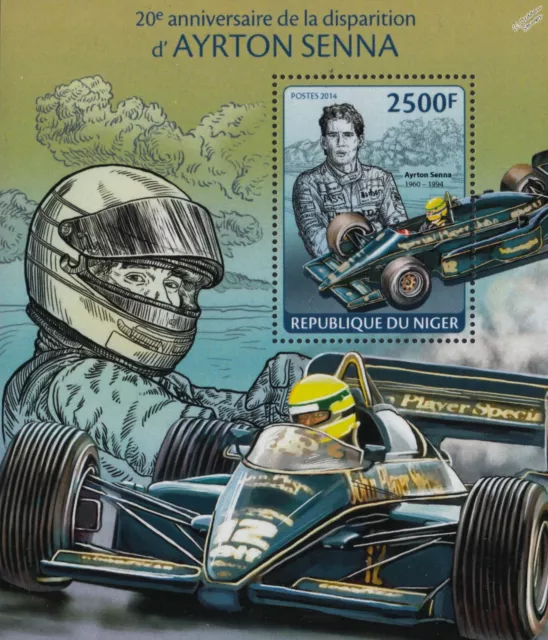 AYRTON SENNA Formula One F1 GP Racing Car Driver Stamp Sheet #19 (2014)