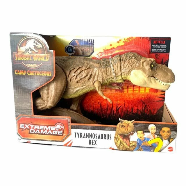JURASSIC WORLD CAMP Cretaceous Tyrannosaurus Rex Extreme Battle Damage 