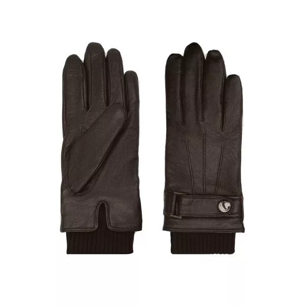 Neu Hugo Boss Herren braun Leder Winter warm dick Premium Handschuhe Large Medium 9