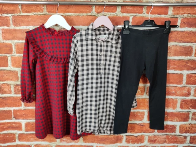 Girls Bundle Age 5-6 Years Next M&S H&M Check Long Sleeve Dress Leggings 116Cm