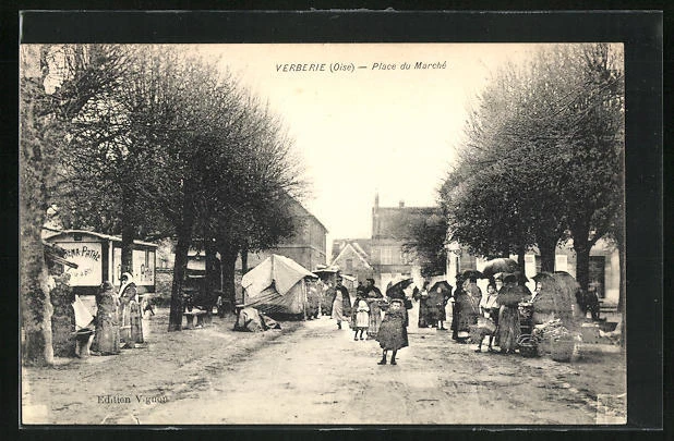 CPA Verberie, Place du Marché