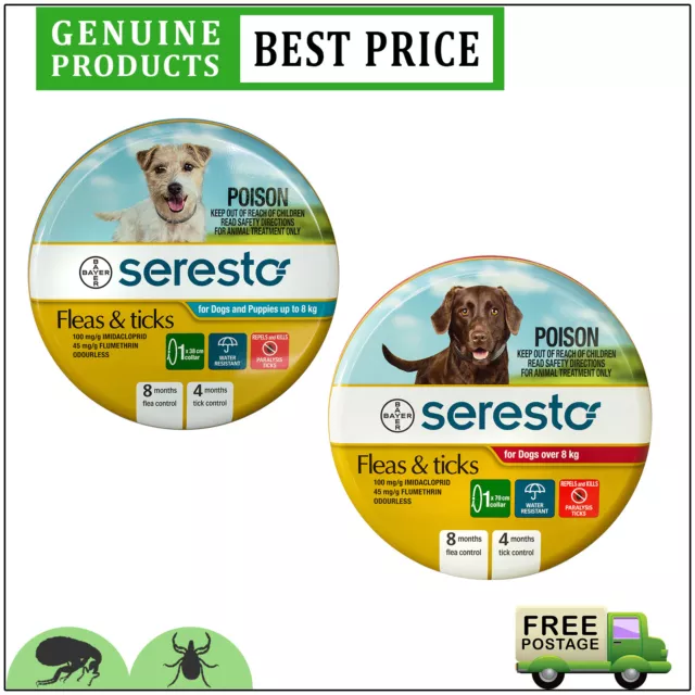 SERESTO Tick and Flea Collar for Dogs 1 Piece All Sizes FREE Shipping