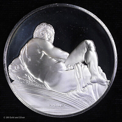 1973 .925 Silver Franklin Mint Medal | Michelangelo Day