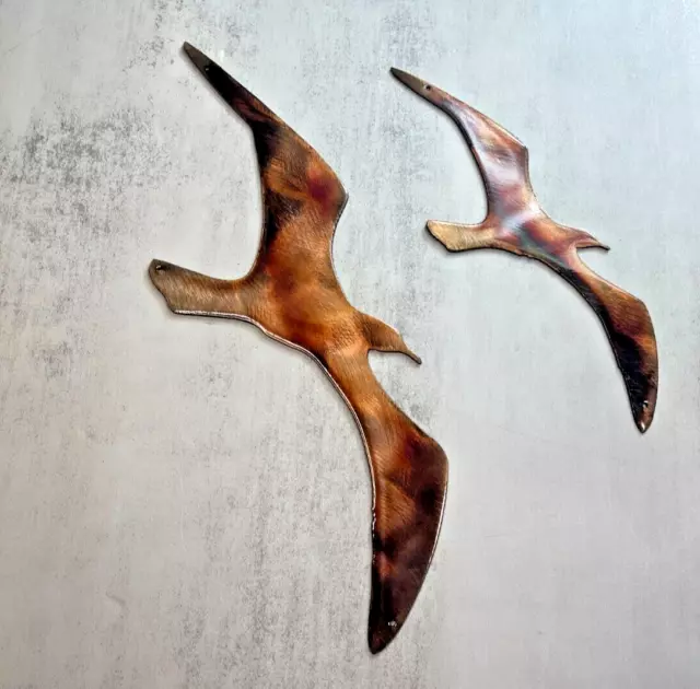 Two Birds Flying Very Small Metal Wall Art Accents