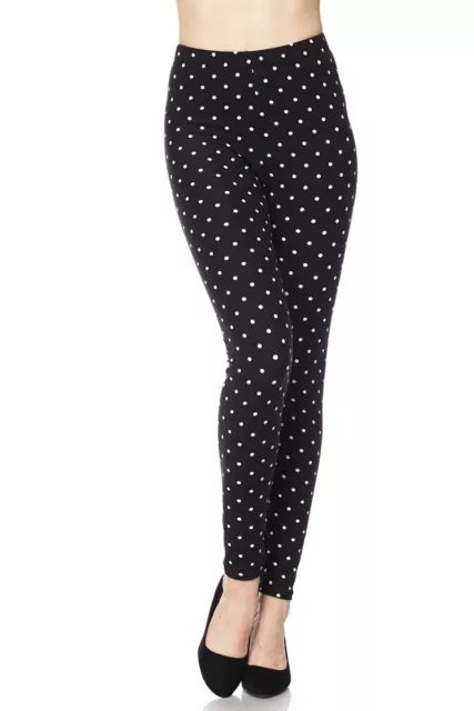 PLUS SIZE Leggings TC/Pj026 Buttery Soft Always Brushed Blk & Wh