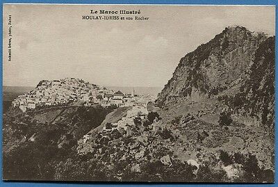 CPA: morocco illustrated-moulay-Idriss and his rock