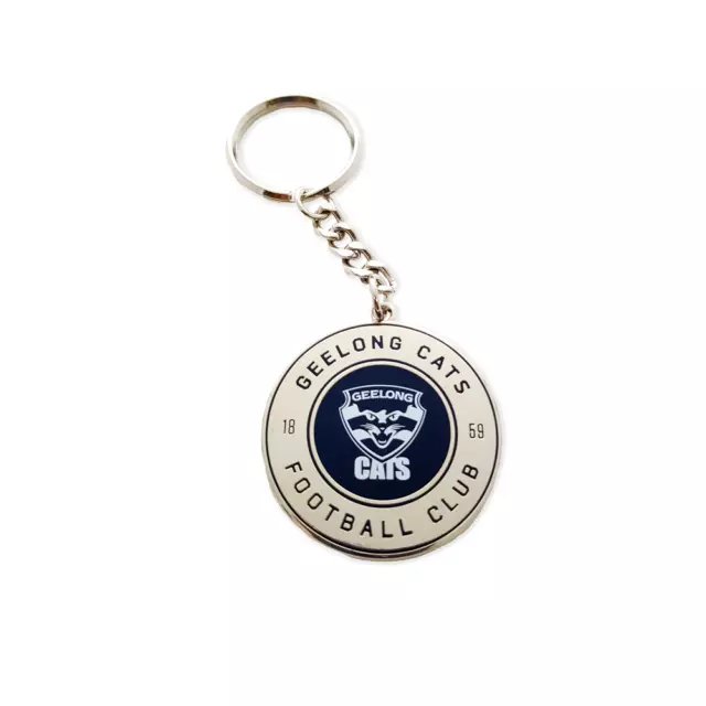 Team Official AFL Footy Secondary Round Logo Metal Keyring Gift