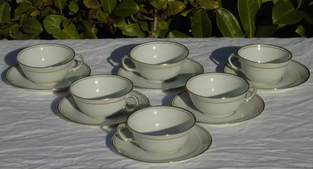 Bernardaud - Service de 6 tasses à café en porcelaine de Limoges