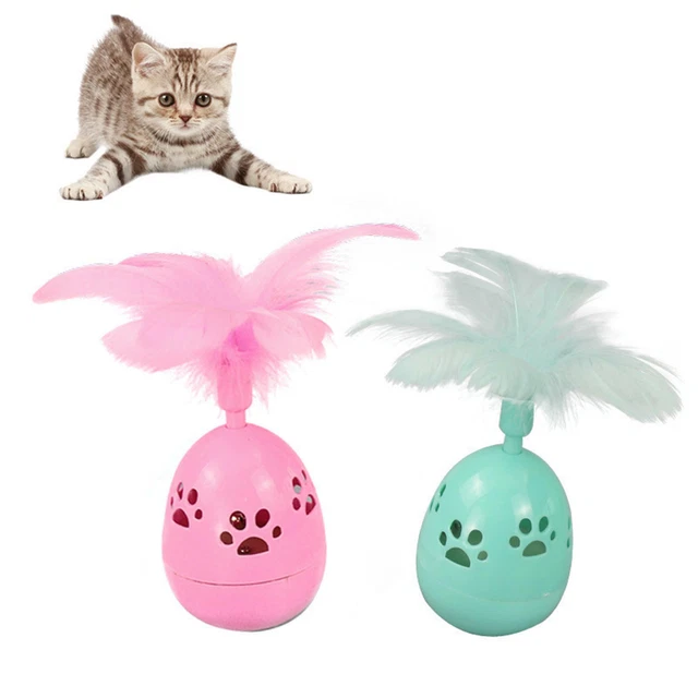 Jouets de teaser de boule de roulement de jouet de plume de chat chassant le