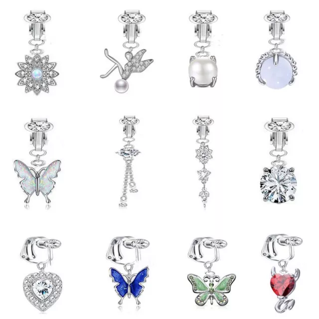 Cartilage Clip Body Jewelry Faux Belly Piercing Fake Belly Ring Navel Rings