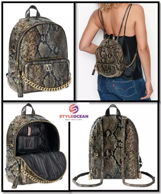 VICTORIA S SECRET THE VICTORIA SMALL BACKPACK Natural Python 60.00 PicClick UK