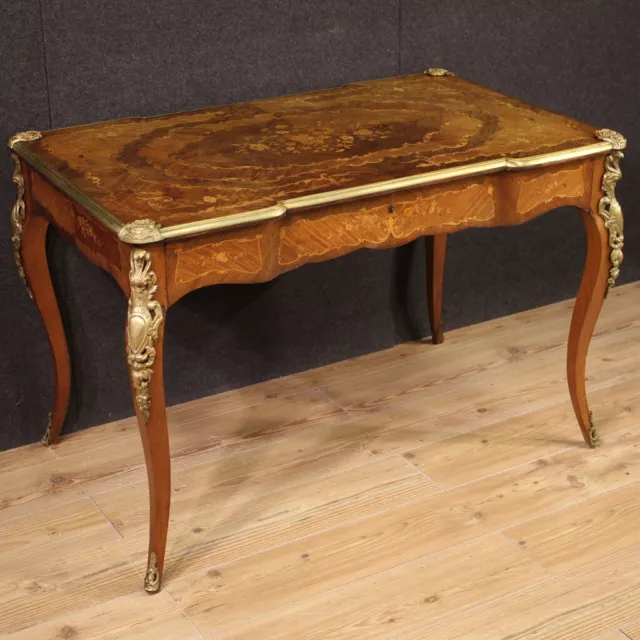 Schreibtisch aus eingelegt Holz antik Stil Napoleon III Tisch 20 Jahrhundert