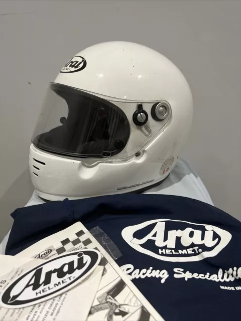 Arai Full Face Helmet GP-3t   L Size  Motor Car Racing White  Japan