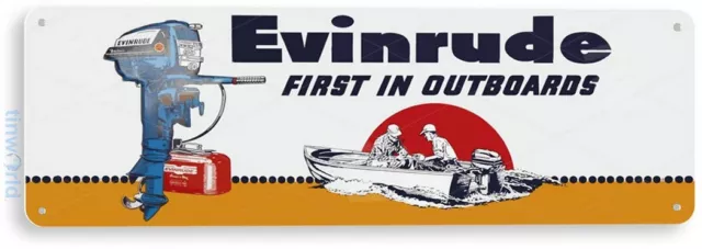 Evinrude First Outboard Motors Retro Boating Fishing Marina Tin Sign B560