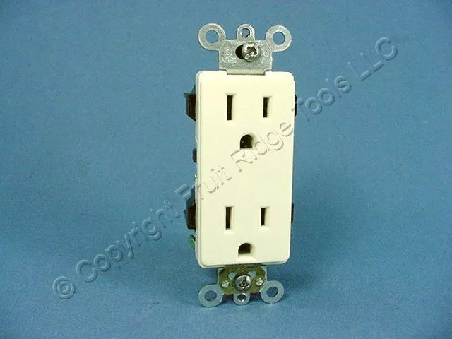 Leviton Almond Decora COMMERCIAL Receptacle Duplex Wall Outlet 15A Bulk 16252-A