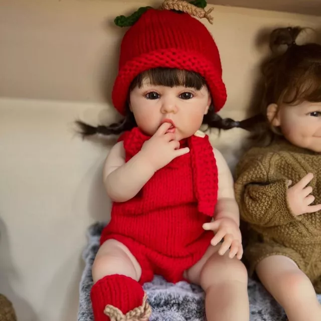 Lifelike Reborn Baby Dolls Newborn Girl Doll Full Body Silicone Vinyl Kids Gift 2
