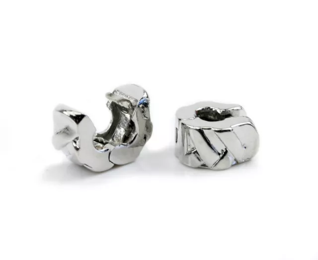 2 Metallperlen Clip platin Ø 3 mm Haarperle Wikinger Bartperle Vikings
