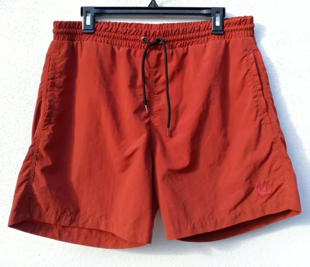 McQ Alexander McQueen Shorts Men's XL Swallow Logo Swim Trunks Brick Red/Orange