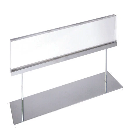 AZAR DISPLAYS 104568 Acrylic Block Counter Sign Holder on Chrome Stand 22"W x