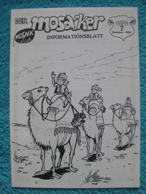 FANZINE MOSAIKER Nr 7 / 1992 Digedags Abrafaxe Mosaik Club Apolda selten RAR