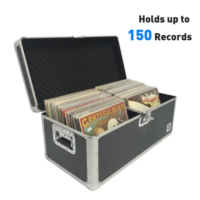 Caja de almacenamiento de álbumes de vinilo caja de aluminio caja LP contiene 150 discos clásico