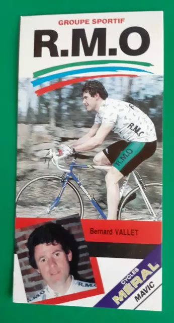 CYCLISME carte cycliste BERNARD VALLET équipe R.M.O. MERAL MAVIC 1986