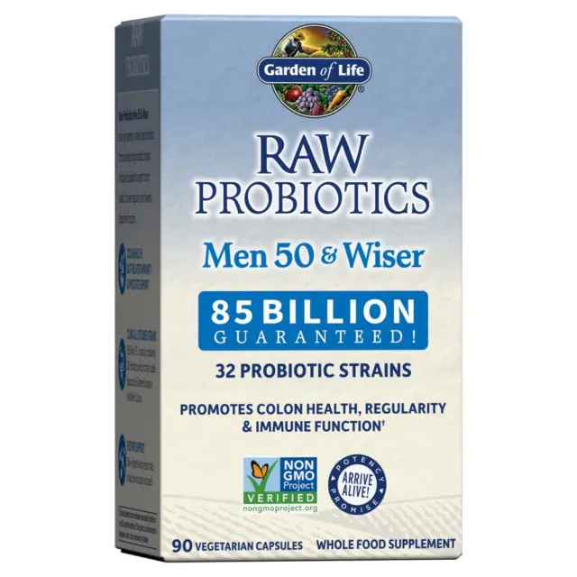 Raw Probiotics Men Billion Cfu 90 Veg Capsules Digestive Health Immune Support