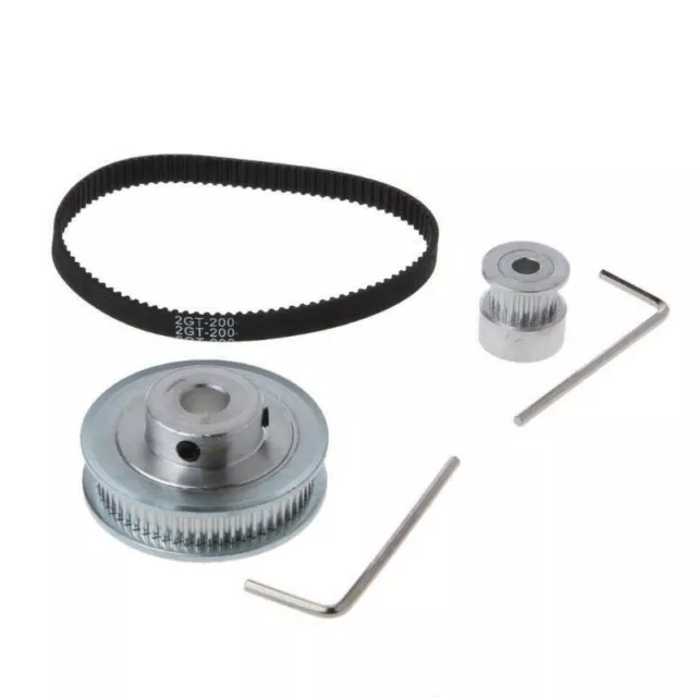 UK! Toothed Belt Closed Loop 200mm Pulley Kit W/ 20T And 60 Teeth For 3D Printer