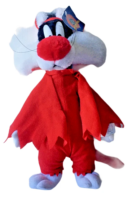 14" Vintage Sylvester Red Devil Stuffed Animal Plush Halloween Costume 1998