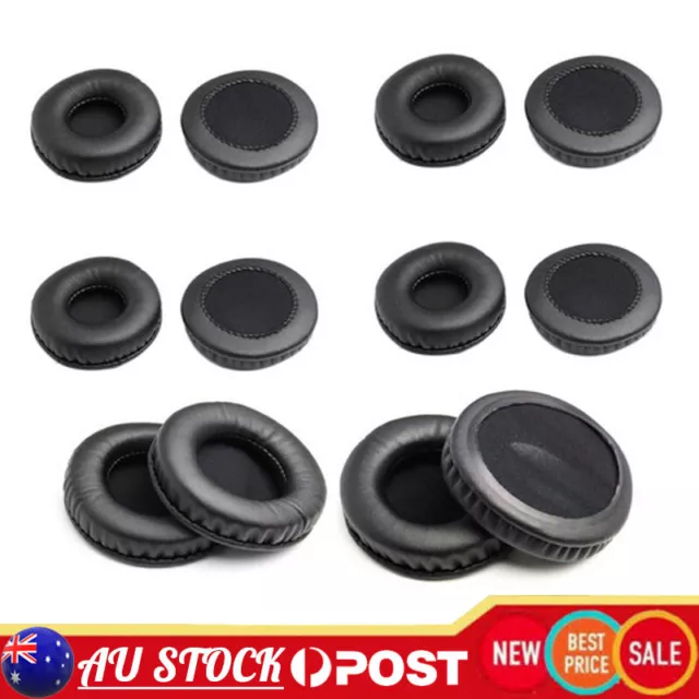 1Pair Universal PU Leather Soft Foam Sponge Replacement Headphone Ear Pads Black