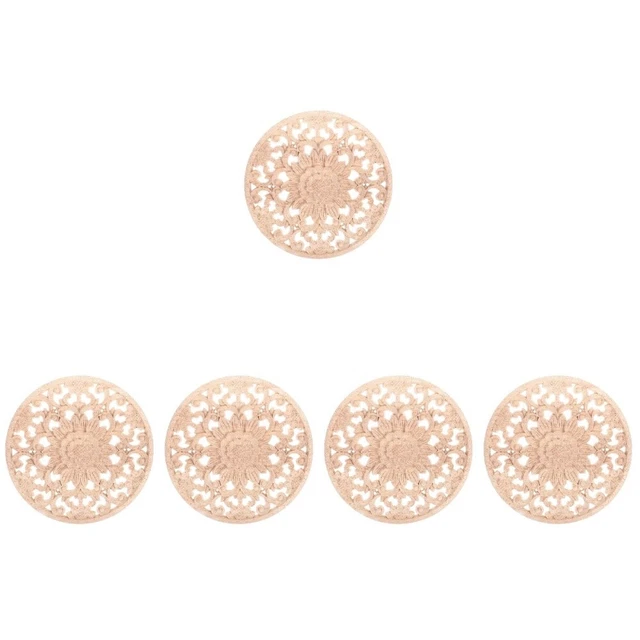 5pcs Holzapplikation Dekorative Holzapplikation Holz geschnitz