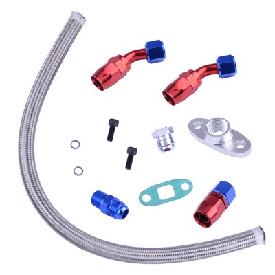 Oil Return Drain Line Kit Fit Turbo Charger T3 T4 T3/T4 T70 T66 TO4E