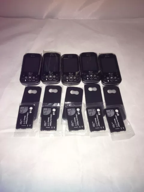 Lot of 5 LG Neon GT365 - Black Gray (AT&T) Cellular Phone please read