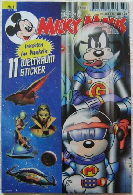 Micky Maus Comic Heft Walt Disneys Nr. 3 1999 Mit Extra 11 Weltraumsticker