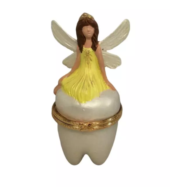 Tooth Fairy Tooth Holder Trinket Box Yellow Fairy Pixy Tooth Holder Keepsake