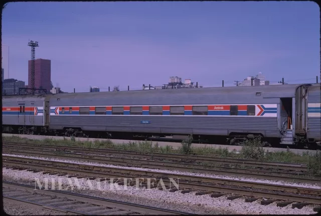 Original Kodachrome slide Amtrak AMT passenger coach 5434 Chicago Illinois 1974