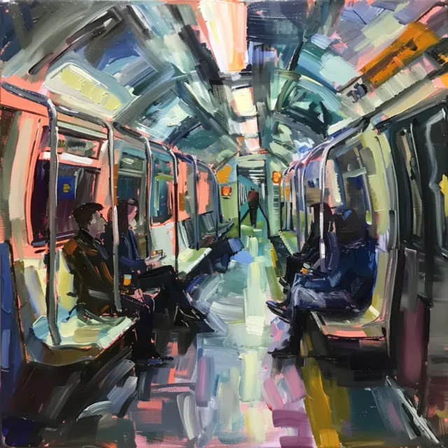 London Underground Oil Painting Luxury Canvas Wall Art Picture Print Colourful