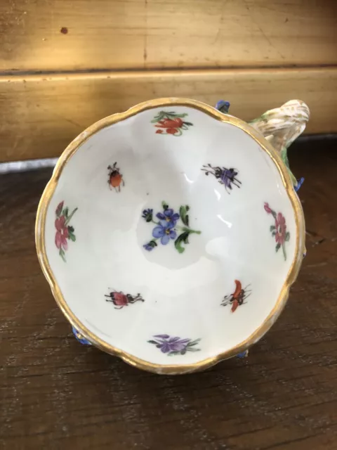 Antique Meissen Porcelain Blue Forget Me Not Cup - As Found