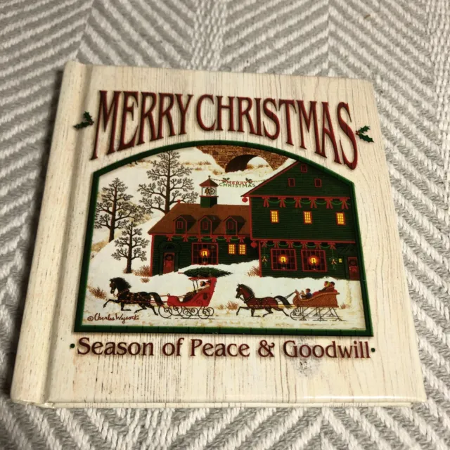 Merry Christmas Miniature Vintage Book Season Of Peace & Goodwill Stocking Stufr
