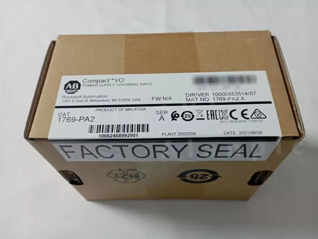 1 PCS New Sealed Allen-Bradley 1769-PA2 /A CompactLogix Power Supply 1769PA2 US