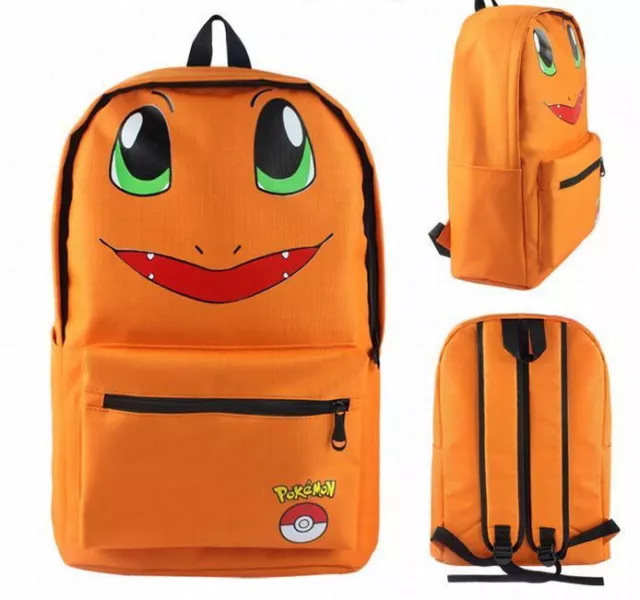 Pokemon Backpack School Library Travel Bag Boys Girls Gaming Anime Charmander