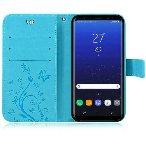 Étui Portable pour Samsung Coque Téléphone Fleurs Rabattable Portefeuille Housse 10