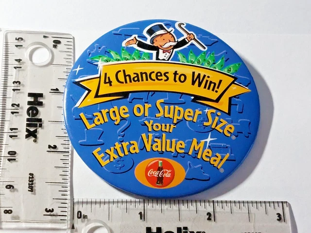 McDonald's Restaurant Super Size Your Extra Value Meal Pin (040623)