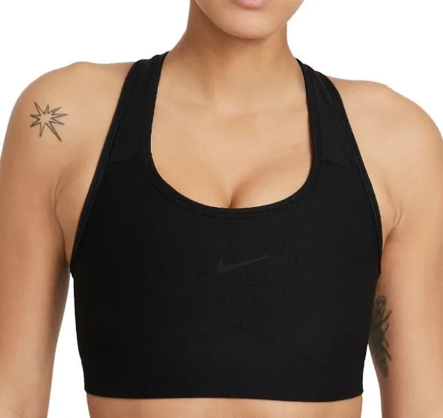 Nike Swoosh Seamless Sports Bra Womens Black Size UK Large #REF142